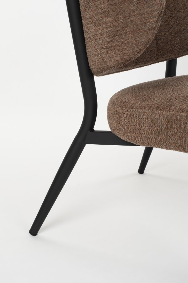 WHITE LABEL LIVING Sanne loungestol - oransjegr stoff og stl