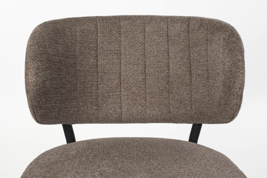 WHITE LABEL LIVING Sanne loungestol - brunt stoff og stl