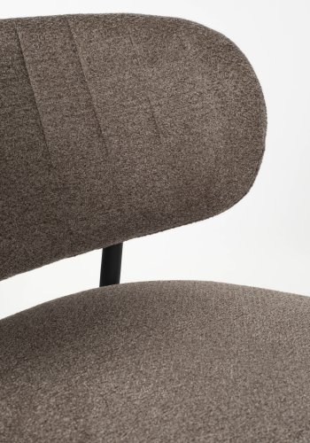 WHITE LABEL LIVING Sanne loungestol - brunt stoff og stl