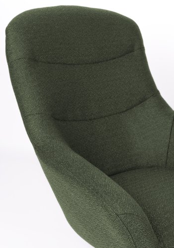 WHITE LABEL LIVING Yuki svingstol, med armlener - grnt stoff og stl