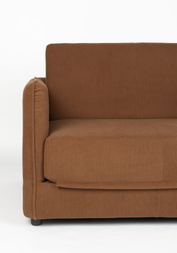 WHITE LABEL LIVING Jopie Loveseat og enkeltseng - brunt stoff og tre