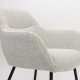 WHITE LABEL LIVING Dude loungestol, m. armln - beige bouclé polyester og stl