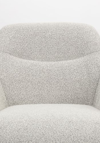 WHITE LABEL LIVING Dude loungestol, m. armln - beige bouclé polyester og stl