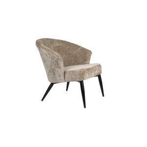 DUTCHBONE Georgia loungestol, m. armln - beige fljl og sort metal