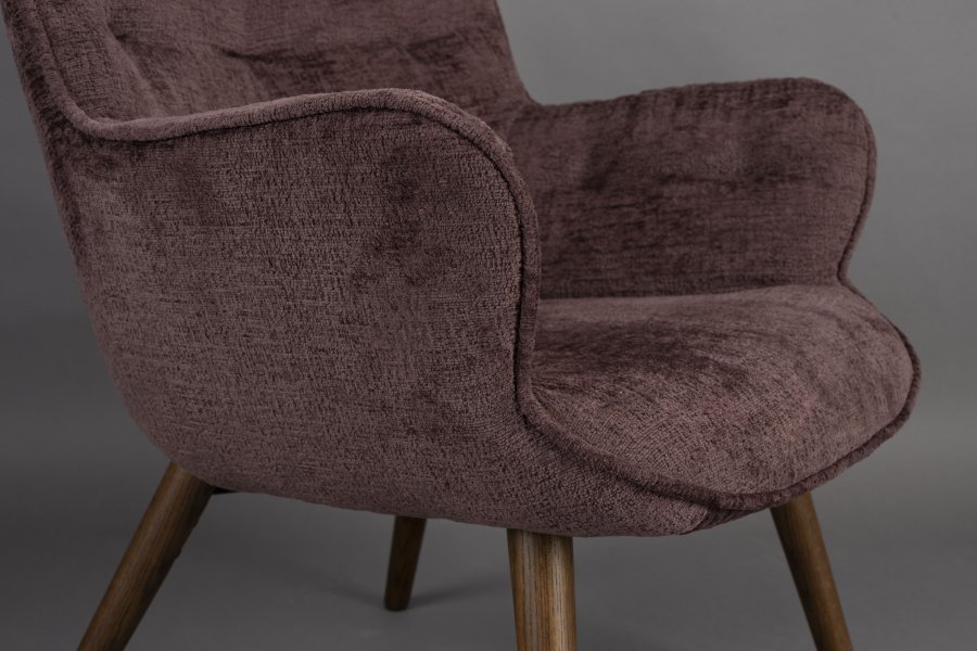 DUTCHBONE lenestol lin plomme