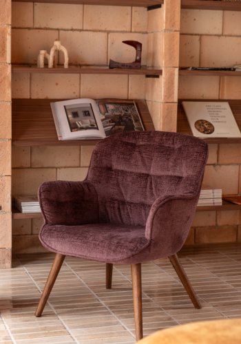 DUTCHBONE lenestol lin plomme