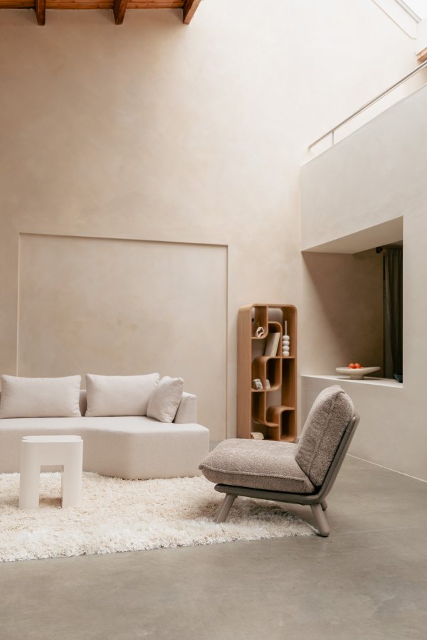 ZUIVER Lazy Sack lenestol - beige/gr polyester/bketre