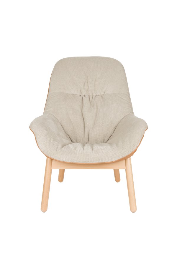 WHITE LABEL LIVING Duke lenestol, m. armlener - beige polyester, lysebrun polypropylenplast, bk