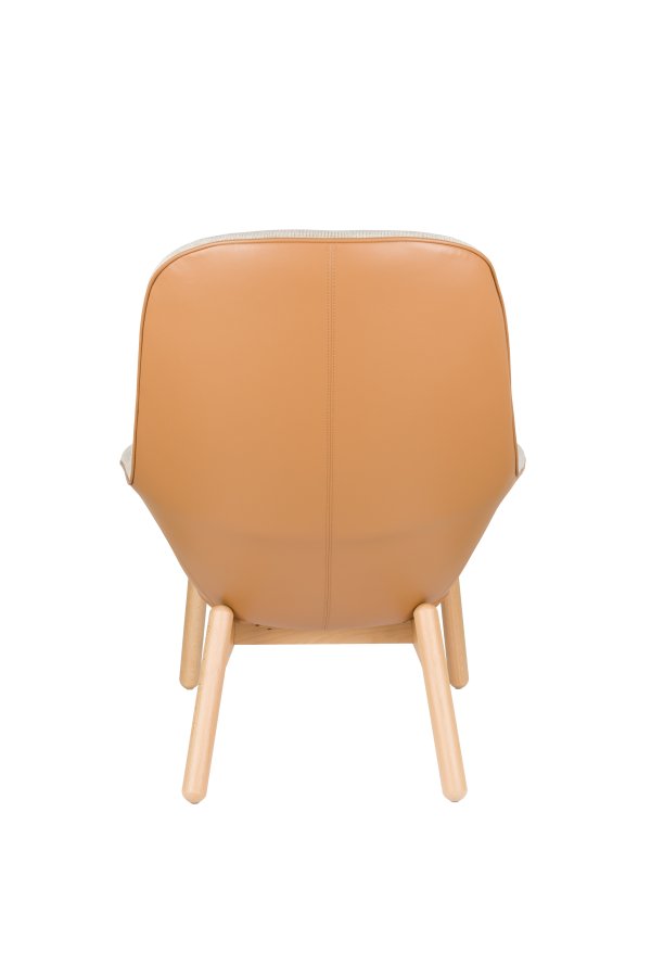 WHITE LABEL LIVING Duke lenestol, m. armlener - beige polyester, lysebrun polypropylenplast, bk