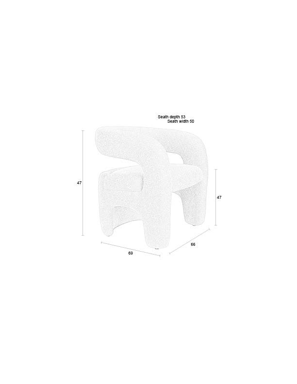 WHITE LABEL LIVING Nova lenestol, m. armlen - hvit polyester