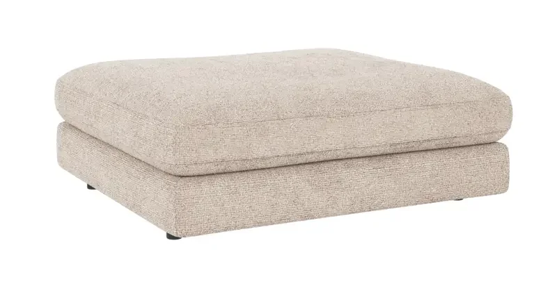 ROWICO Duncan modul fotskammel, rektangulr - lysegr stoff (112x103)