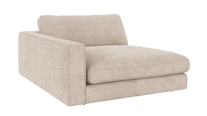 ROWICO Duncan 1,5 pers. modul sjeselong lenestol, venstre - lys gr stoff