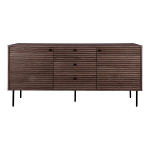 HOUSE NORDIC Kyoto sknk, m. 2 lger, 2 hylder og 3 skuffer - rgfarvet egefiner og sort stl