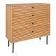 HOUSE NORDIC Kommode, eikefiner, ben i sort metall, 4 skuffer, 80x40x85 cm