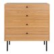 HOUSE NORDIC Kommode, eikefiner, ben i sort metall, 4 skuffer, 80x40x85 cm