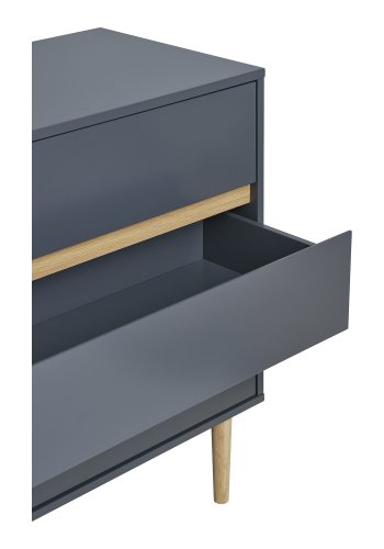 HOUSE NORDIC Bisley kommode, med 3 skuffer - mrkegr MDF og furu