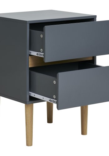 HOUSE NORDIC Bisley sidebord, med 2 skuffer - mrkegr MDF og furu (40x35)