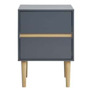 HOUSE NORDIC Bisley sidobord, med 2 ldor - mörkgr MDF och furu (40x35)