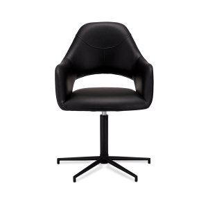 Luna spisebordsstol, m. armln - sort PU