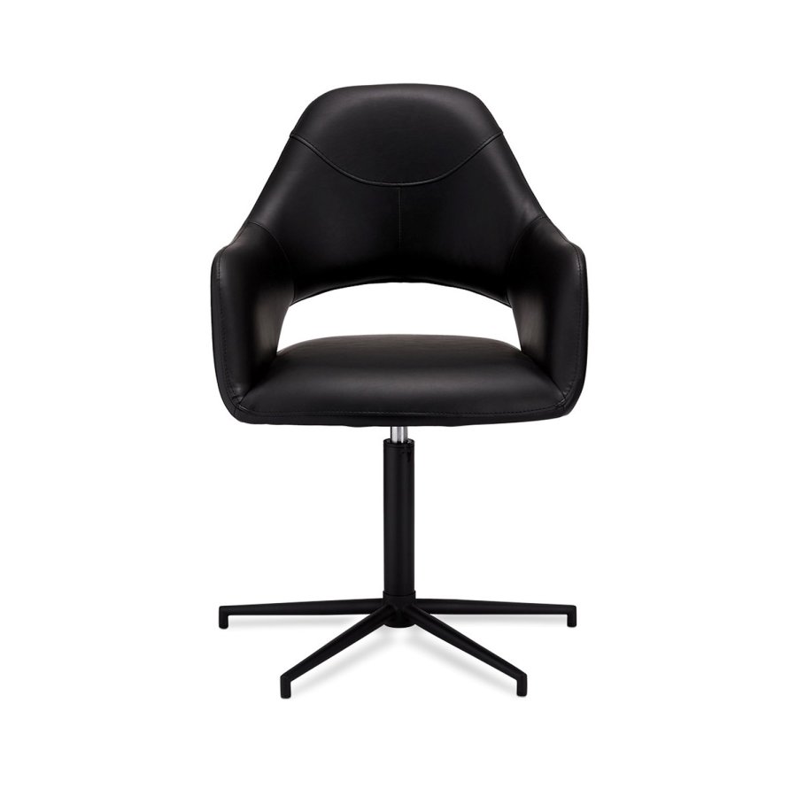 Luna spisebordstol, med armlener - sort PU