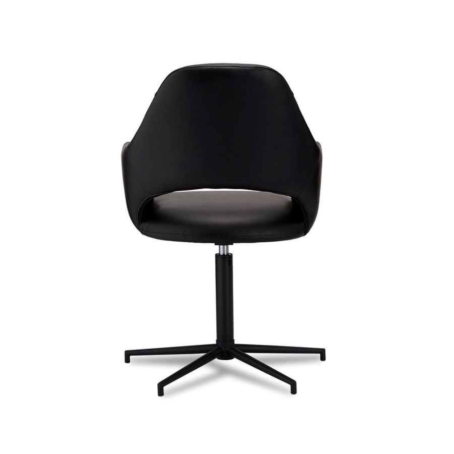 Luna spisebordstol, med armlener - sort PU