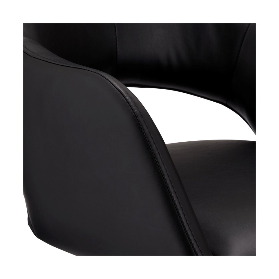 Luna spisebordstol, med armlener - sort PU