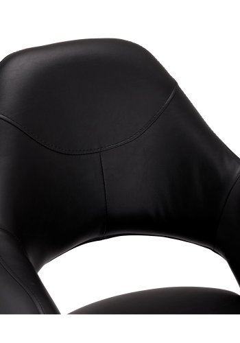 Luna spisebordstol, med armlener - sort PU