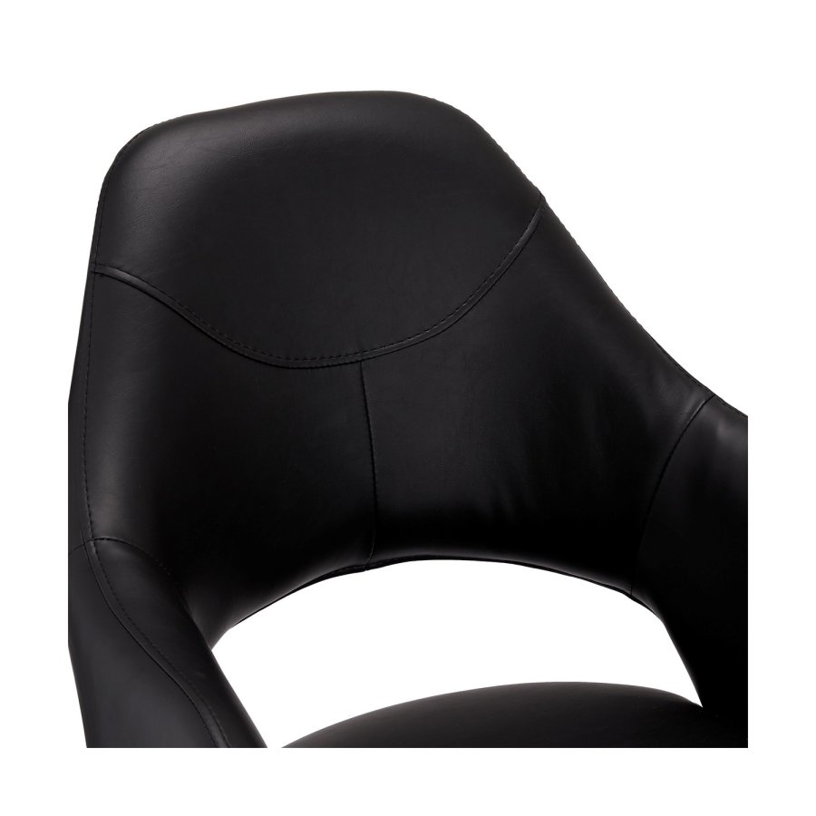 Luna spisebordstol, med armlener - sort PU