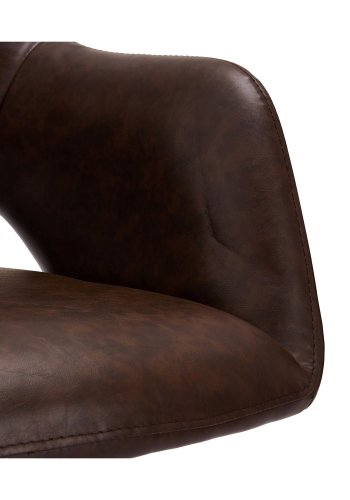 Luna spisebordstol, med armlener - mrkebrun PU