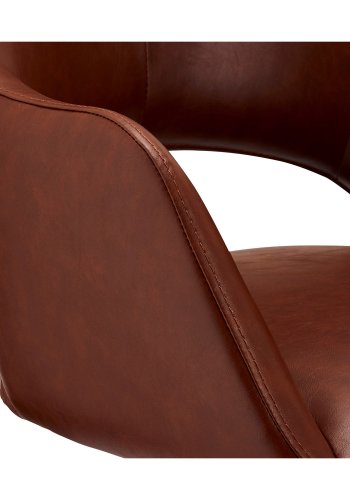 Luna spisebordstol, med armlener - lysebrun PU