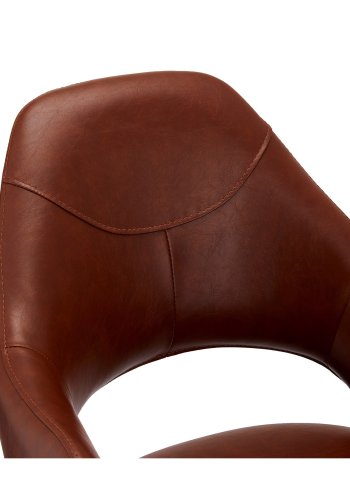 Luna spisebordstol, med armlener - lysebrun PU