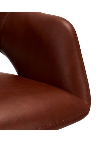Luna spisebordstol, med armlener - lysebrun PU
