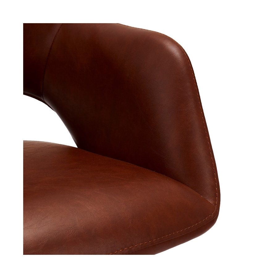 Luna spisebordstol, med armlener - lysebrun PU