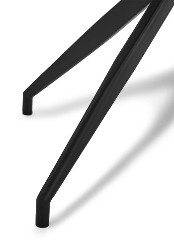 Isabel spisebordsstol, med armlener og dreiefunksjon - sort PU-skinn med sorte ben