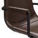 Isabel Esszimmerstuhl, mit Armlehnen und Drehfunktion – dunkelbraunes PU-Leder und schwarzer Rahmen