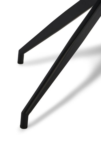 Isabel Esszimmerstuhl, mit Armlehnen und Drehfunktion – dunkelbraunes PU-Leder und schwarzer Rahmen