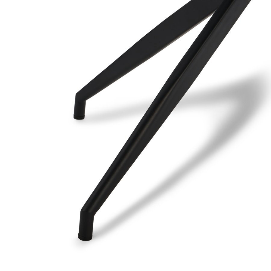 Isabel Esszimmerstuhl, mit Armlehnen und Drehfunktion – dunkelbraunes PU-Leder und schwarzer Rahmen