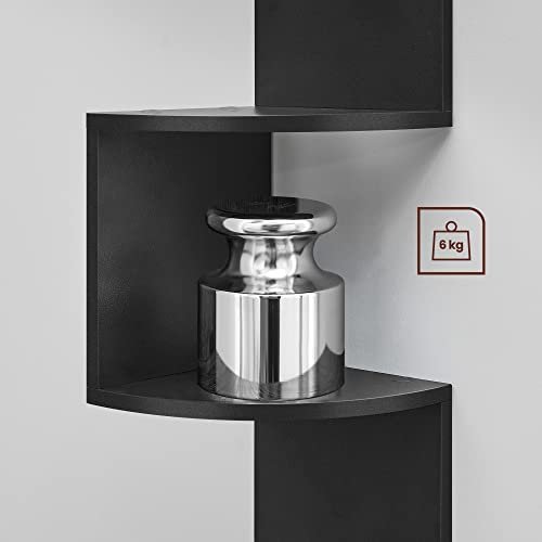 VASAGLE hjrne vegghylle - sort sponplate