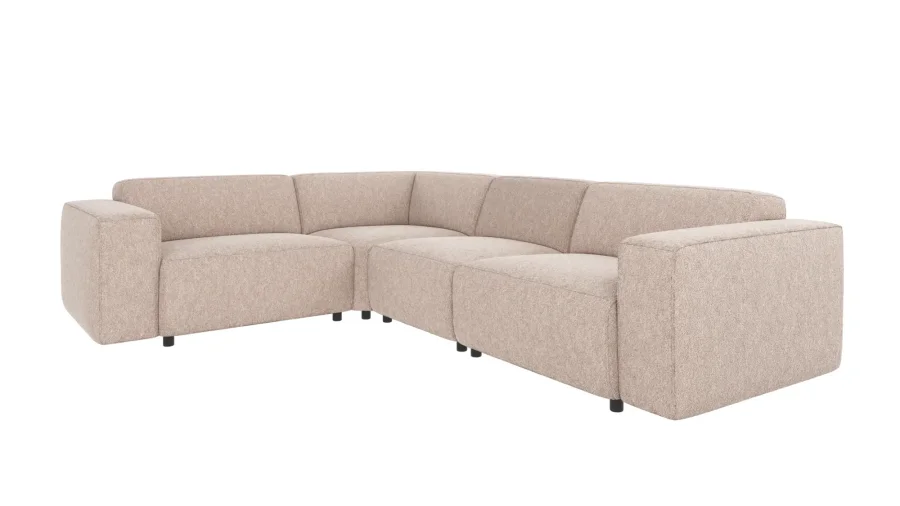 ROWICO Willard h�rnsoffa 2+3-sits ljusbeige tyg Alice #01 (c4)