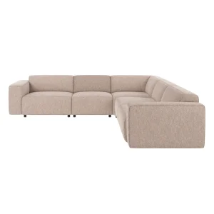 ROWICO Willard h�rnsoffa 3+3-sits ljusbeige tyg Alice #01 (c4)