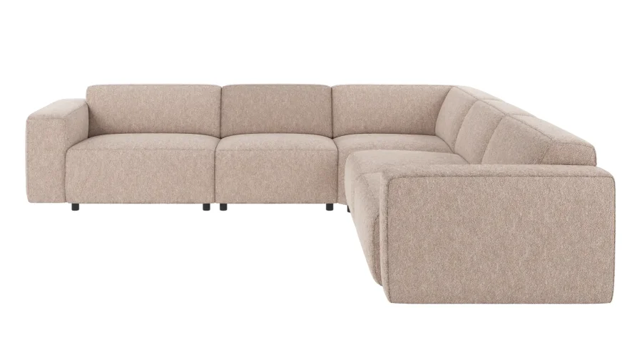 ROWICO Willard h�rnsoffa 3+3-sits ljusbeige tyg Alice #01 (c4)