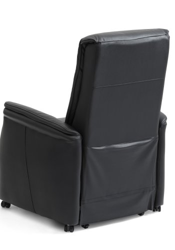 Victor hvilestol, m. 1 motor, setelft, tiltfunksjon, krakk, armlener, hjul - sort skinn/PVC