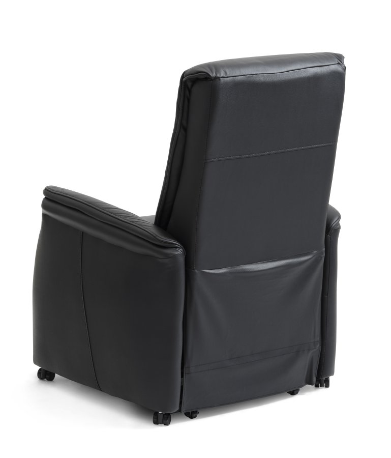 Victor hvilestol, m. 1 motor, setelft, tiltfunksjon, krakk, armlener, hjul - sort skinn/PVC