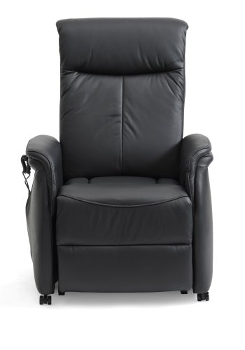 Victor hvilestol, m. 1 motor, setelft, tiltfunksjon, krakk, armlener, hjul - sort skinn/PVC