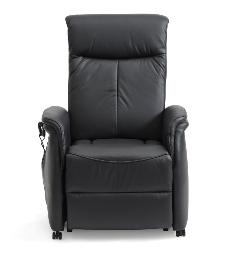 Victor hvilestol, m. 1 motor, setelft, tiltfunksjon, krakk, armlener, hjul - sort skinn/PVC