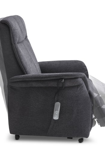 Victor hvilestol, m. 1 motor, setelfter, tiltfunksjon, krakk, armlener, hjul - antrasittgr stoff