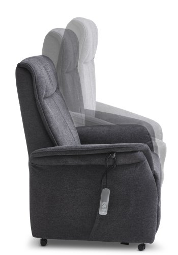 Victor hvilestol, m. 1 motor, setelfter, tiltfunksjon, krakk, armlener, hjul - antrasittgr stoff