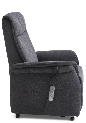 Victor hvilestol, m. 1 motor, setelfter, tiltfunksjon, krakk, armlener, hjul - antrasittgr stoff