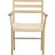 ROWICO Harlan spisebordstol, m. armlener - lys beige papirsnor og naturlig eik