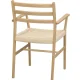 ROWICO Harlan spisebordstol, m. armlener - lys beige papirsnor og naturlig eik